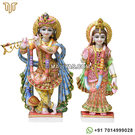 Marble Radha Krishna statue