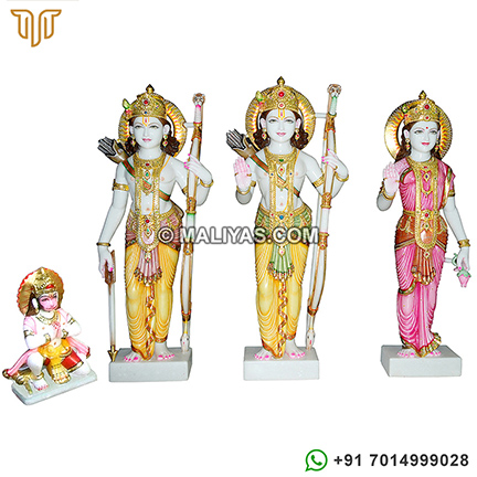 Marble Ram Parivar statue carved out from marble