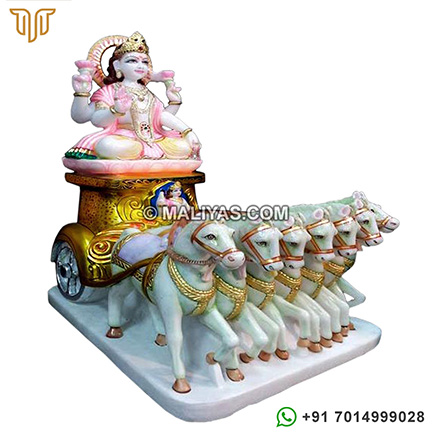 Marble Sculptures of Surya bhagavan