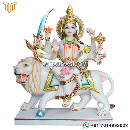 Marble Sherawali Mata Murti