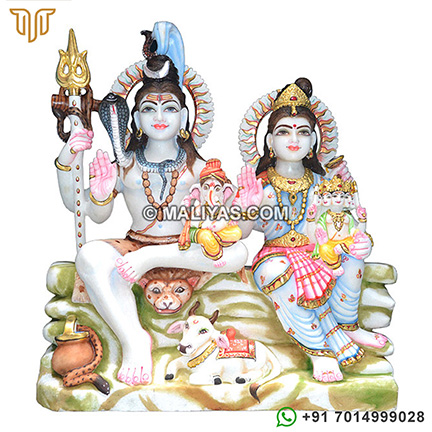 Marble Shiv Parivar Statue