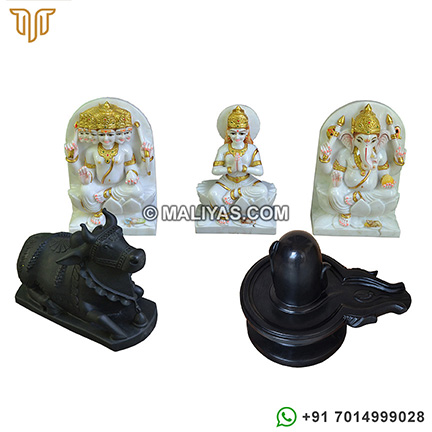 Marble Shiv Parivar with shivling