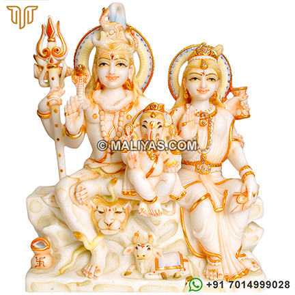 Marble Shiv Parvati Statue