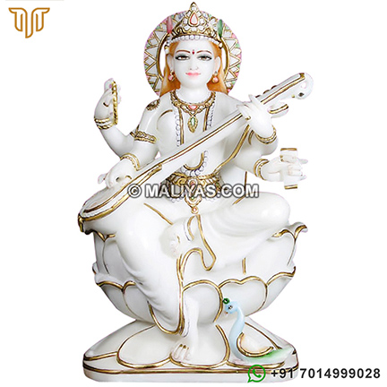 Marble Statue of Goddess Saraswati