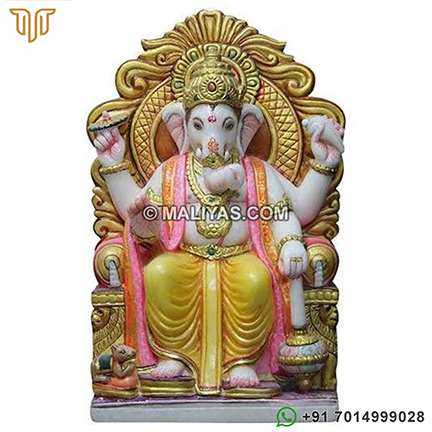 Marble Temple Ganesh Statue