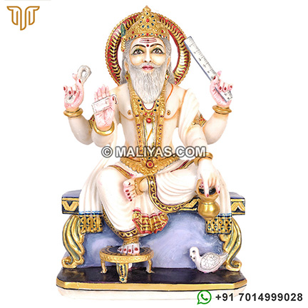 Marble Vishwakarma Maharaj Statue