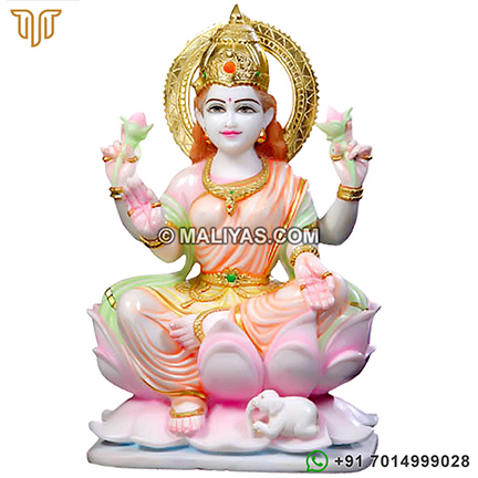 Marble laxmi mata statue carved out from marble