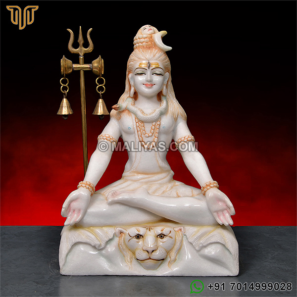 Meditation Marble Shiva Statue