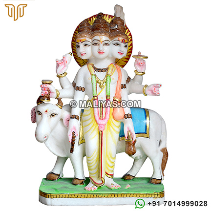 Multicolor Marble Dattatreya Statue