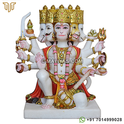 Panchmukhi Hanuman Marble Murti