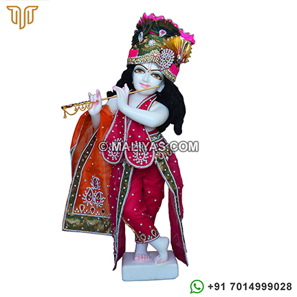 Premium quality marble Iskcon Krishna statue