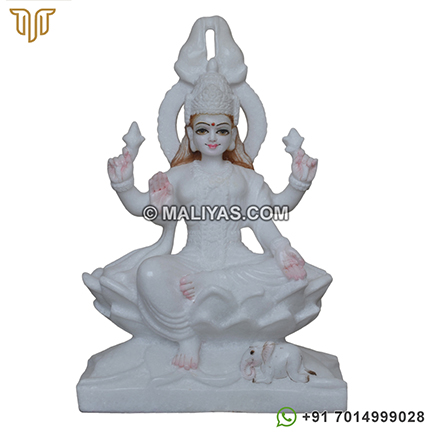 Pure White Marble Lakshmi Murti