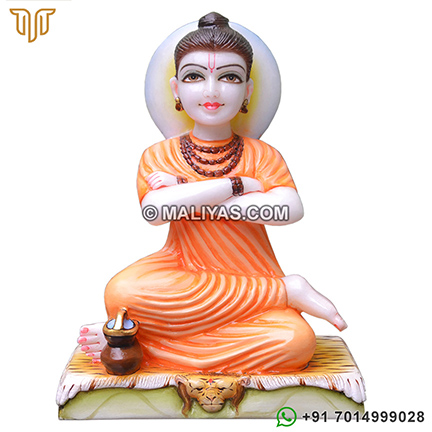 Pure White Marble Sripada srivallabha statue