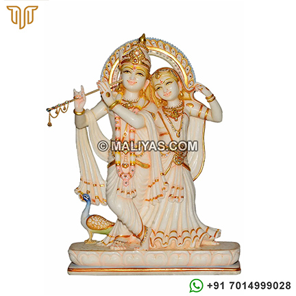 Radha Krishna Pair from Marble Stone