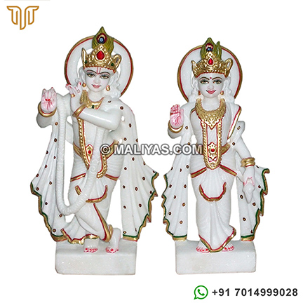 Radha Krishna Statue made of Marble stone