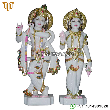 Radha Krishna from White makrana Marble