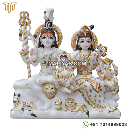 Superior quality Marble Family of Lord Shiva