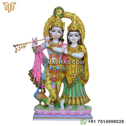 Superior quality Marble Lord Radha Krishna Statue