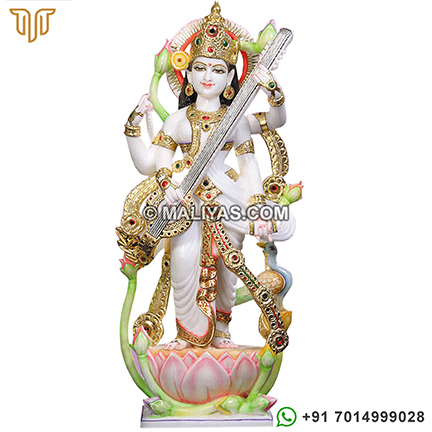 Superior quality Marble Saraswati Statue