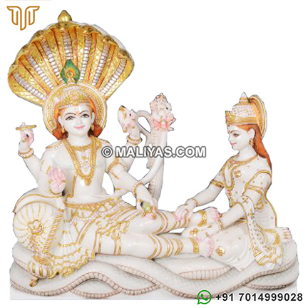 Vishnu Laxmi Shesh Shaiya marble statue