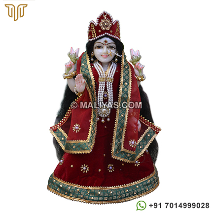 White Makrana Marble Iskcon Laxmi mata statue
