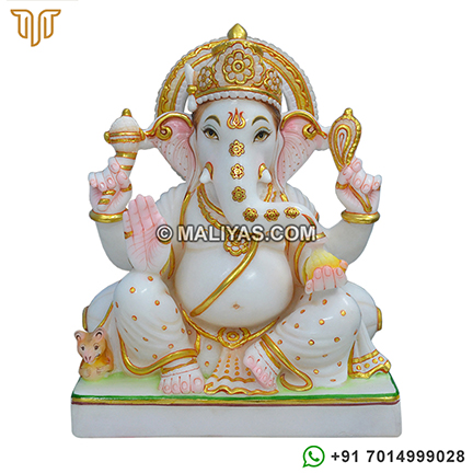White Marble Ganesh Ji Statue