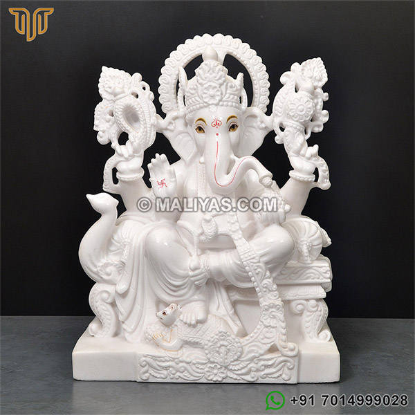 White Marble Ganesh Moorti