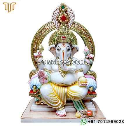 White Marble Ganesh Statue