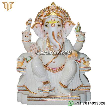 White Marble Ganesh Statue from Jaipur