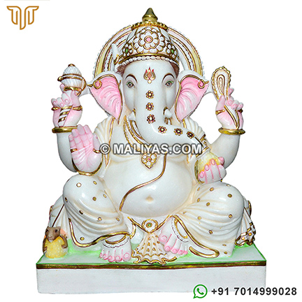 White Marble Ganesha Moorti