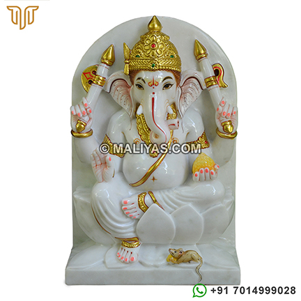 White Marble Ganesha Statue