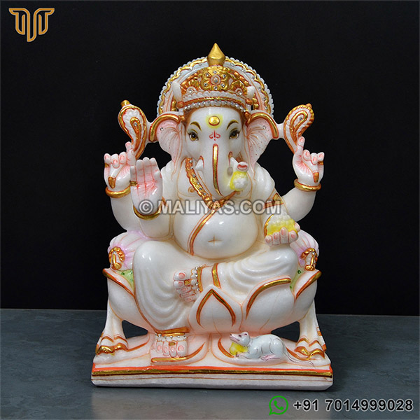 White Marble Ganesha Statue