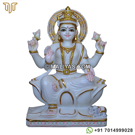 White Marble Goddess laxmi Sculptures