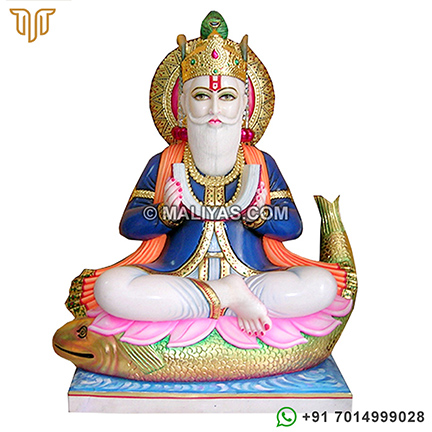 White Marble Jhulelal Statue