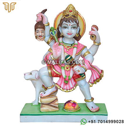White Marble Kal Bhairo statue