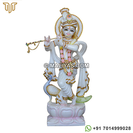 White Marble Krishna murti photo