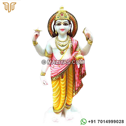 White Marble Kuber ji Statue