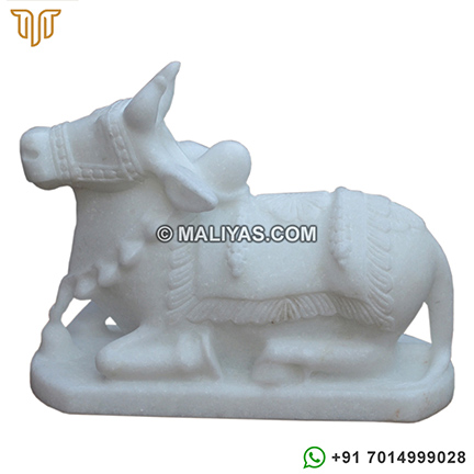 White Marble Nandi Statue