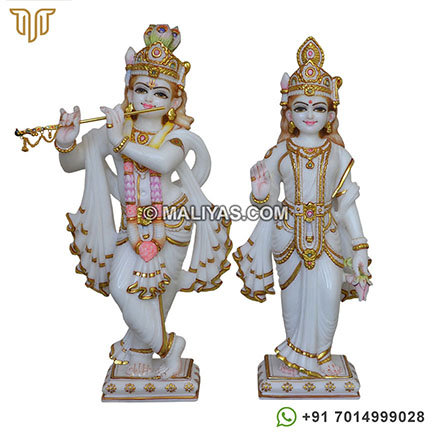 White Marble Radha krishna idol online purchase