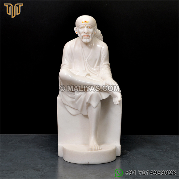 White Marble Sai Baba Statue