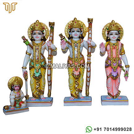 White Ram Darbar Statue with Painting work