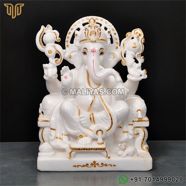 White marble Ganesh statue