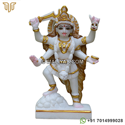White marble kali goddess statue