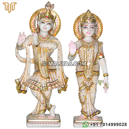 white marble radha krishna deities