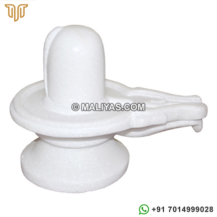 white marble shivling statue