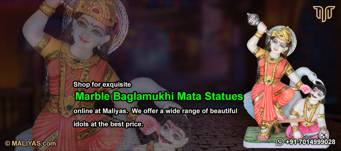 Marble Baglamukhi Statue