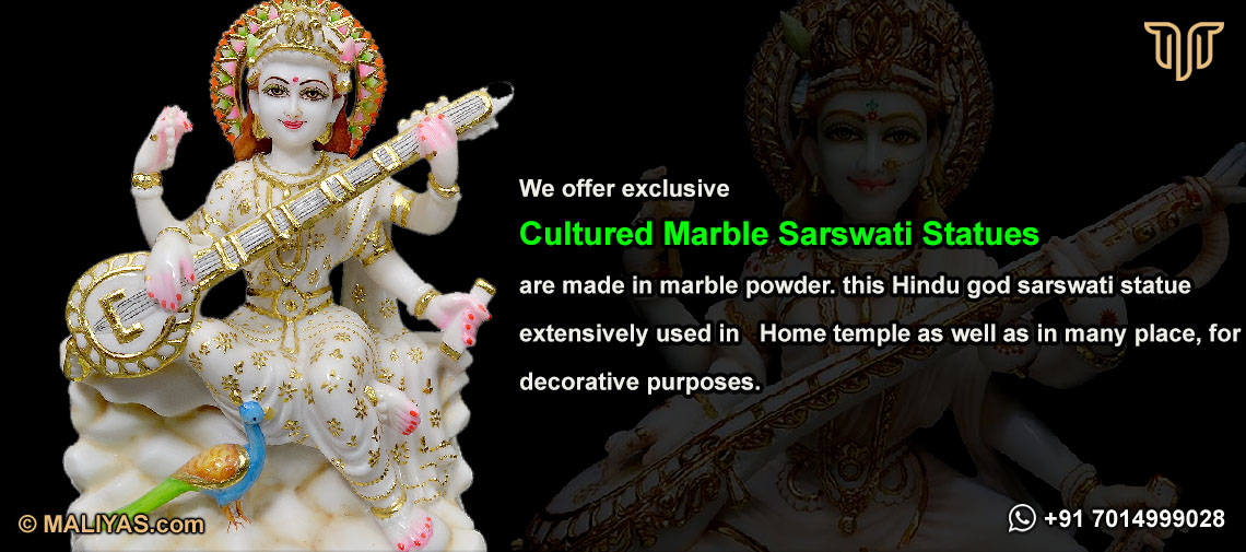 Marble Dust Saraswati Statue